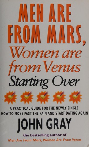 The cover of the book Mars and Venus starting over by John Gray