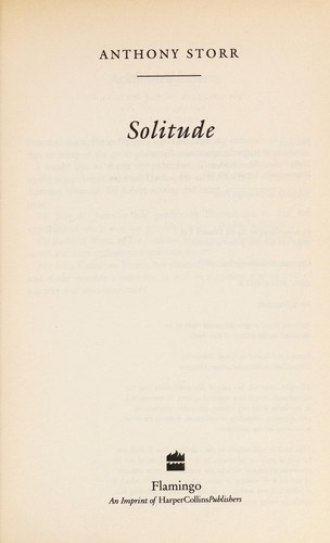 The cover of the book Solitude by Anthony Storr