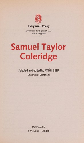 The cover of the book Samuel Taylor Coleridge by Samuel Taylor Coleridge